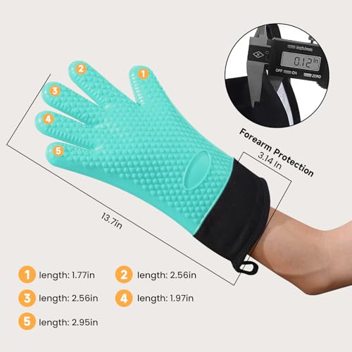 BBQ Gloves Heat Resistant Oven Mitts (2 Count)