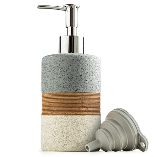 Hand Soap Dispenser Set for Bathroom (Gray and White / 1xSoap Dispenser)