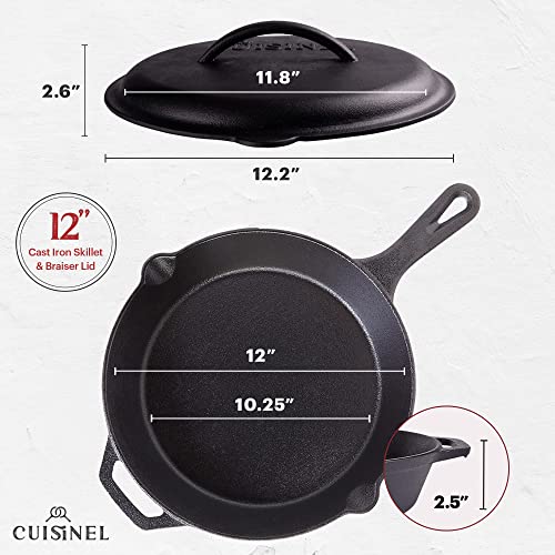 Cast Iron Skillet with Lid (12")