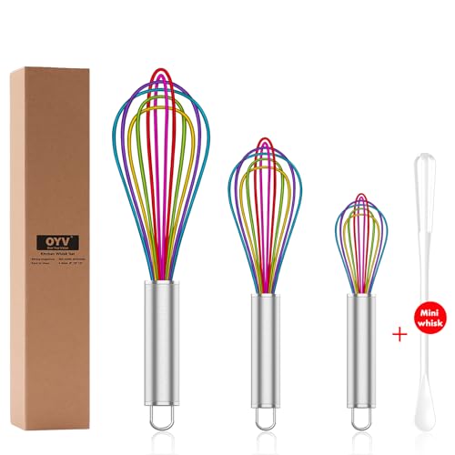 Rainbow Silicone Whisk Set of 3 (3 Count)