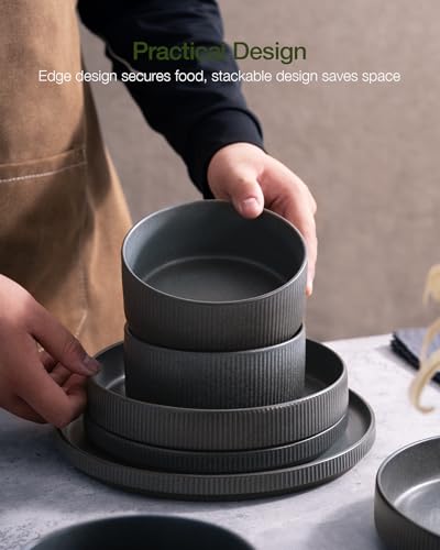 Star Plates and Bowls Sets (Matte Dark Charcoal)