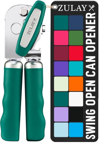 Stainless Steel Swing Open Manual Can Opener Comfortable Grip (Emerald / Swing Open)