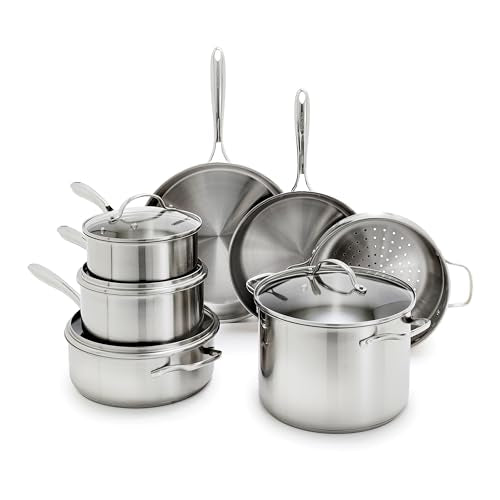 Stainless Steel Cookware Set (Silver Handle)