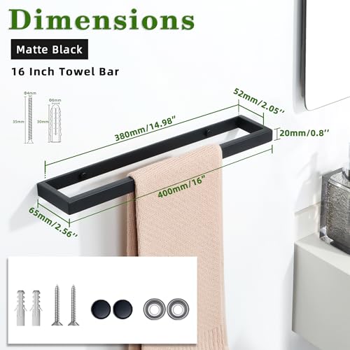 16 Inch Towel Bar (Black / 16-Inch)