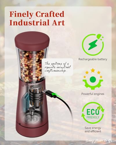 Electric Salt and Pepper Grinder Set with Storage Base (Roseo)