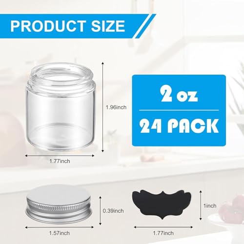 Mini Mason Jars With Lids 24 Pack 2oz Clear Glass Jars Set