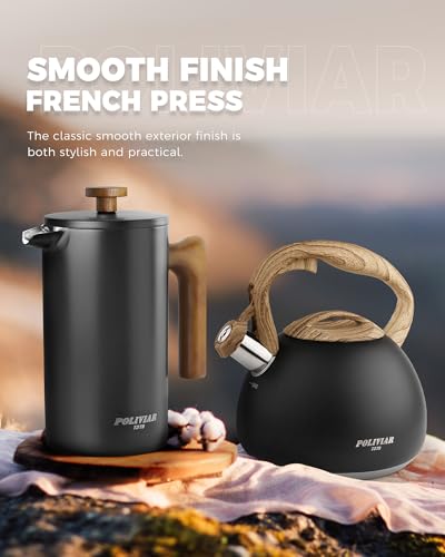 POLIVIAR French Press Coffee Maker (Black)