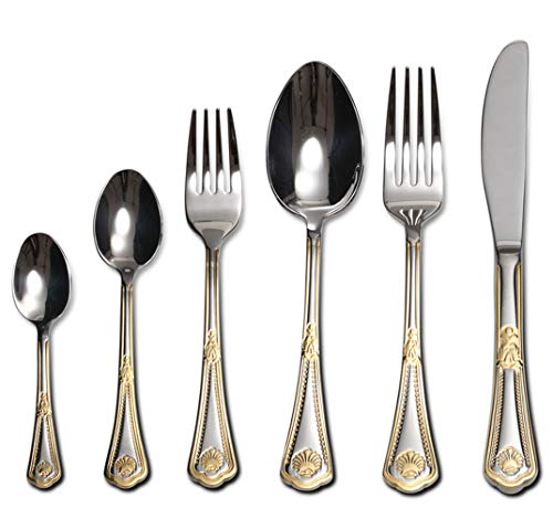 Venezia Collection Gold Flatware Serving Set for 12 ("Miami")