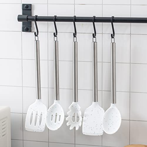 Silicone Cooking Utensils (Speckled White / 5 Pieces)