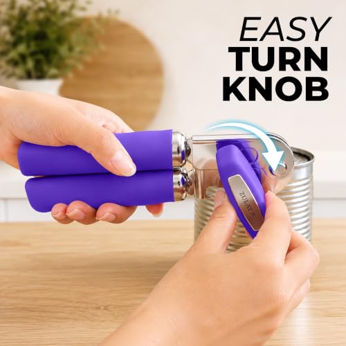 Stainless Steel Swing Open Manual Can Opener Comfortable Grip (Grape / Swing Open)