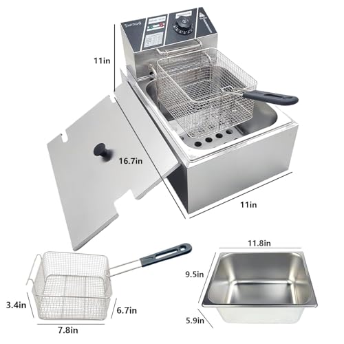 Electric Deep Fryer with Basket for Home Use (81)