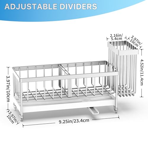 Sponge Holder for Kitchen Sink (Silver - 9.25″)