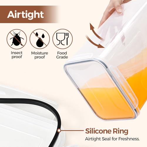 Airtight Rice Storage Container with Lid 10Qt 2Pack (10Qt-Rectangle)