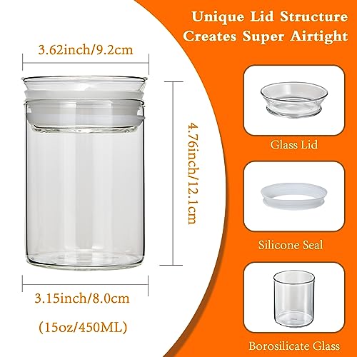 15oz Airtight Glass Jars Set of 3 (Clear / 4-15oz 3Pack)