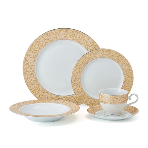 Parchment Gold 40 Piece Dinnerware Set (40-Piece / Parchment Gold)