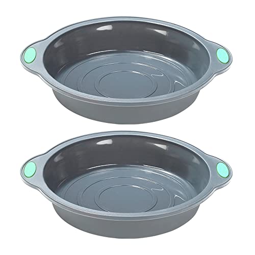 9 Inch Silicone Round Cake Pans (2-Pack 9-Inch Round Cake Pan / Light Grey)