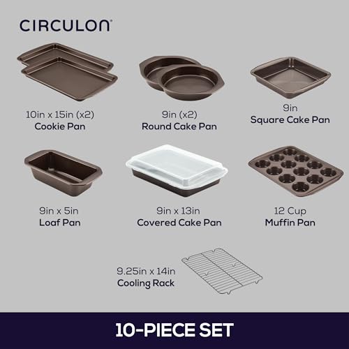 Nonstick Bakeware Set (Chocolate Brown / 10 Piece)