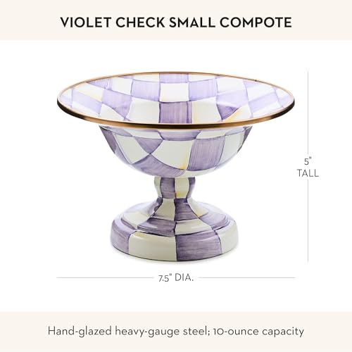Enamel Compote (Small / Violet Check)