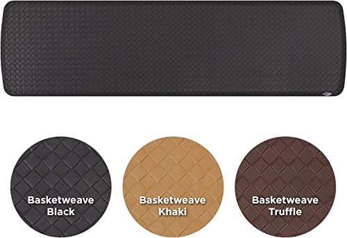 Elite Premier Gel & Foam Cushioned Anti (72"L x 20"W x 0.8"Th / Basketweave Black)