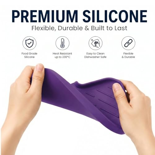 Silicone Soap Dish with Drain Spout (Purple / M(9.6"×5.3"))