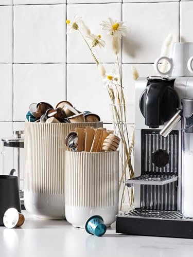 Utensil Holder for Kitchen Counter (Warm White Glaze)