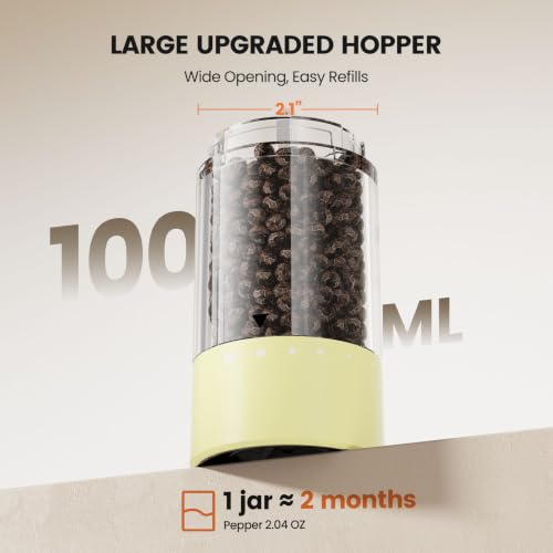 Electric Salt and Pepper Grinder Set (Yellow)