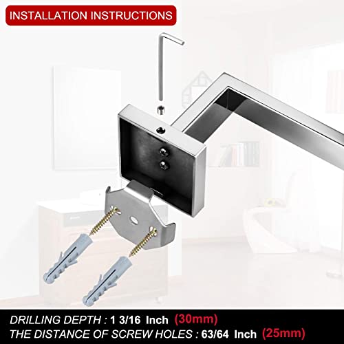 Towel Bar Shiny Chrome Hand Towel Ring Holder for Bathroom Kitchen Hardware Wall Mounted (Polished Chrome)