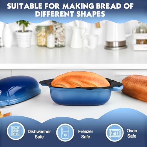 Dutch Oven 2.5QT Bread Pans with Silicone Liner for Bread Baking