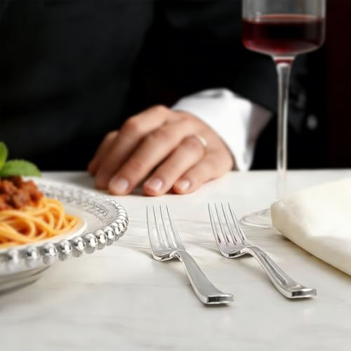 200 Pack Silver Plastic Forks (Silver)