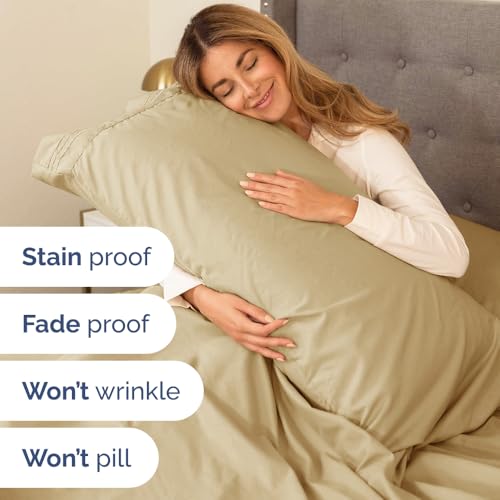 King Size 4 Piece Sheet Set (13 - Beige / King)