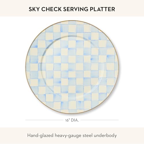 Enamel Serving Platter (Sky Check)