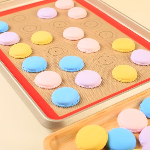 Macaron Silicone Baking Mats for Half Sheet Pan (Bright Orange / 16.5"L x 11.6"W)