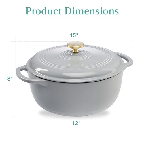 7.5 Quart Enamel Cast (French Gray / 7.5qt Round)