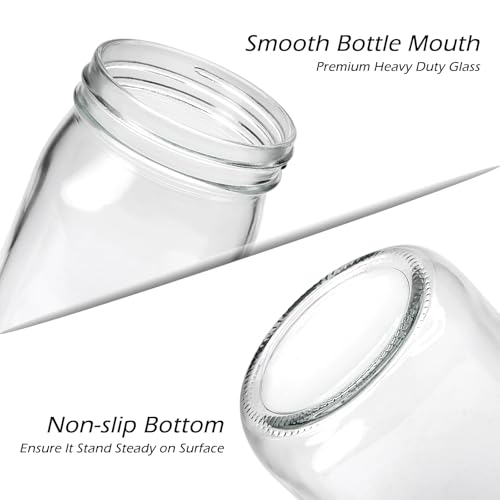 32 OZ Glass Jars with Lids Set of 12 (32oz - Black Lid)