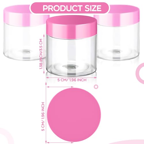 6 Pack 2 oz Plastic Jars Containers with Lids Wide (6 Count)