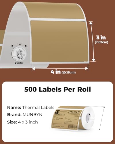 4x3 Thermal Labels (Brown / 4x3")