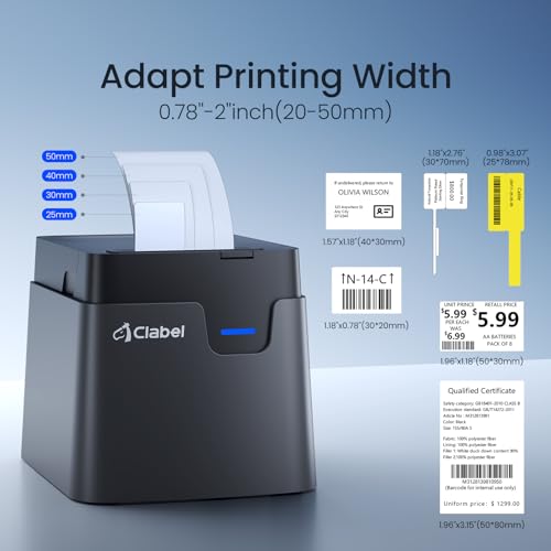 2 Inch Desktop Bluetooth Barcode Label Printer for Small Business (Soft Black / 2Inch)
