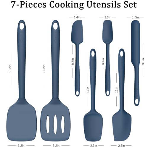 Silicone Spatula Set of 7 (PureDarkBlue)
