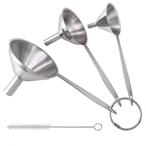 Small Funnels for Filling Bottles Stainless Steel Kitchen Funnels (3 Count)