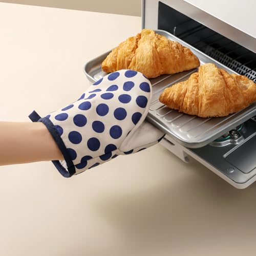 1 Pair Mini Oven Mitts (Dotblue)