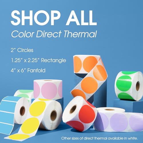 2" Circle Fluorescent Green Direct Thermal Labels (Flourescent Green)