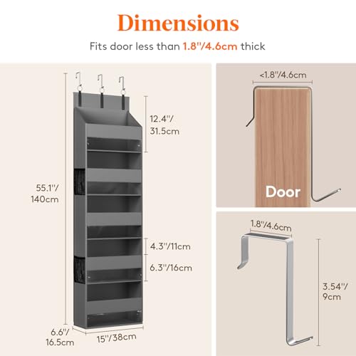 8 Pack Over the Door Organizer 5 Section Hanging Storage