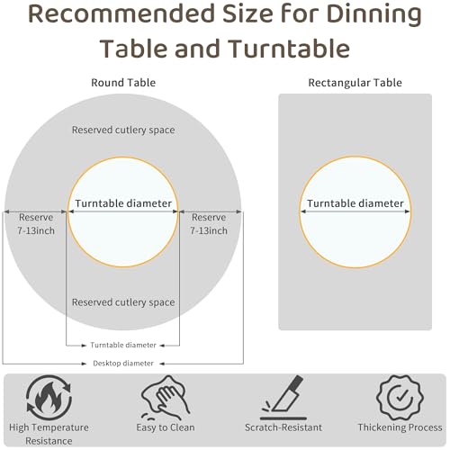 23.6" Lazy Susan for Table Top Sintered Stone Rotating Serving Tray for Dining Table