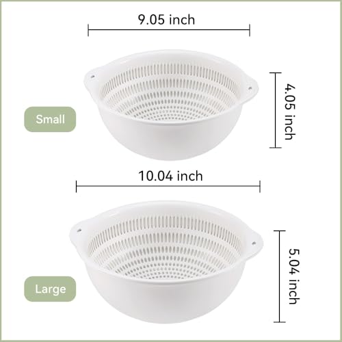 Colander Bowl Set of 2 (White (2.2+3.2Qt))