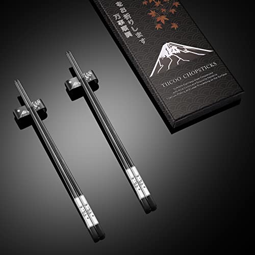 Premium 304 Stainless Steel Chopsticks Set (Black)