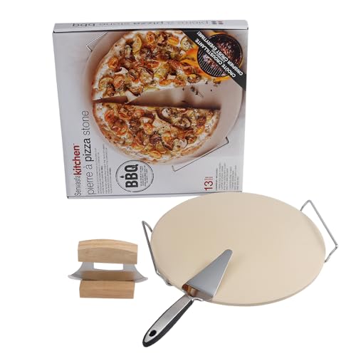 Delux Pizza Stone Set with Pizza Cutter Pizza Server