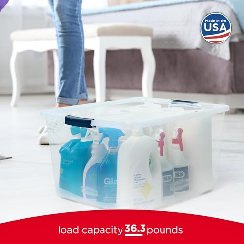 Cleverstore 71 Qt Clear Storage Bins with Lids (71 Qt - 4 Pack)