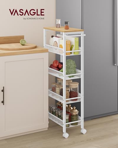 5 Tier Slim Rolling Storage cart with Wheels