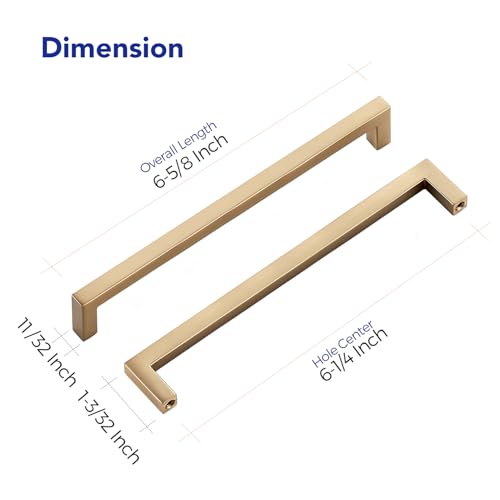 Champagne Bronze Cabinet Handles Cabinet Pulls 6 (Champagne Bronze / Flat Black 6-1/4'' Hole Center)