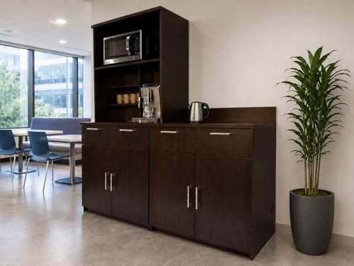 Microwave Hutch Cabinet with 2 (72" W – 2 Doors + Hutch)